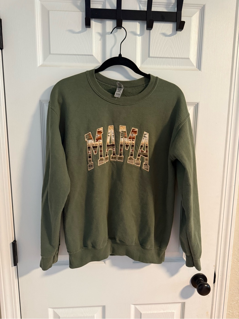 Olive Green "MAMA" Crewneck Sweatshirt